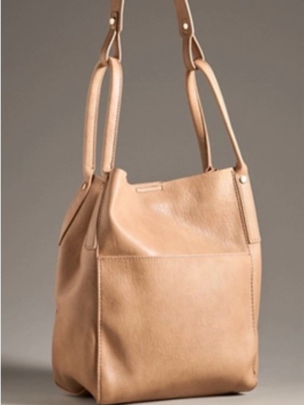 Anthropologie Soft Pebble Leather Shoulder Bag in Tan